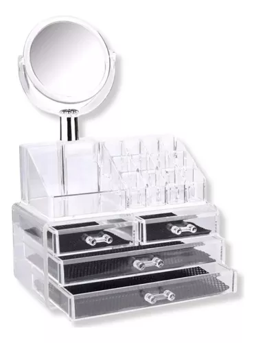 [9643] Organizador Acrilico Maquillaje Make Up 4 Cajones+ Espejo